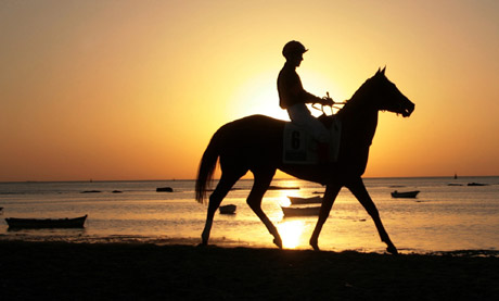 Race along the beach in Spain