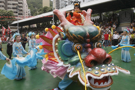 Paraders mark anniversary of Hong Kong's return
