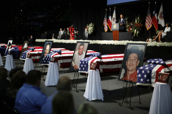 Memorial service for Texas blast victims