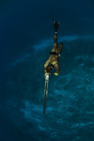 Freediving with one leg only