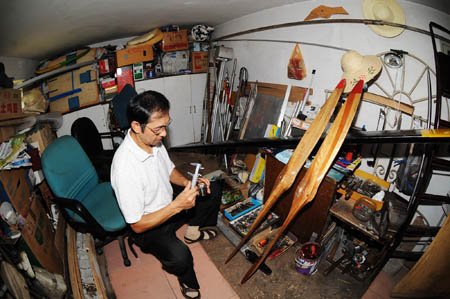 Self-made rotor aircraft by Changsha citizen