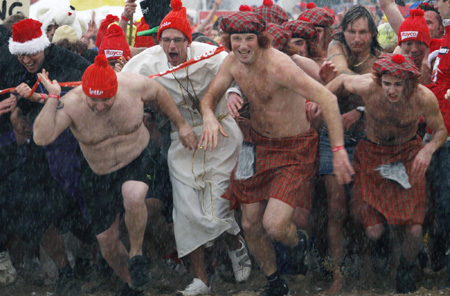 New year swimming event in Belgium
