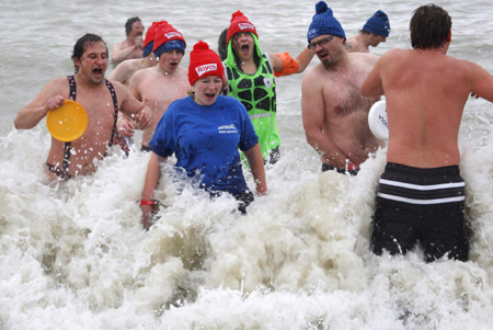 New year swimming event in Belgium