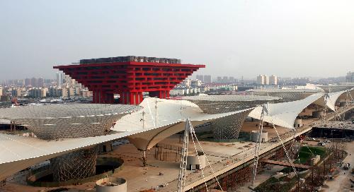 The Expo Boulevard and China Pavilion are seen in Shanghai municipality in east China, Oct. 29, 2009. The Expo Boulevard , the largest stand-alone structure within the Expo Site, was completed on Friday. (Xinhua/Ren Long) Expo Boulevard completed on Friday