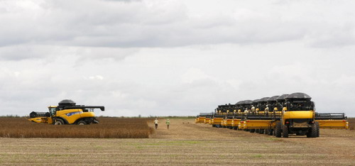 Soy harvest starts on a farm in Correntina