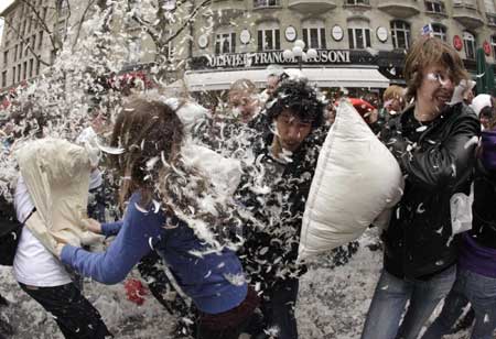 Pillow Fight Day celebrated worldwide