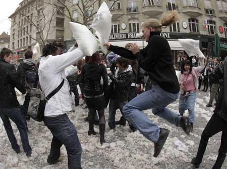 Pillow Fight Day celebrated worldwide