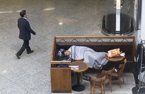 Stranded passengers wait at major Europe airports