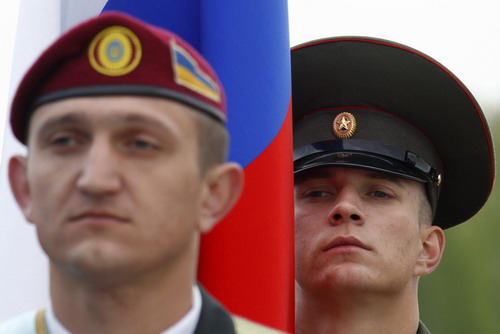 Russia and Ukraine practice for May 9 military parade