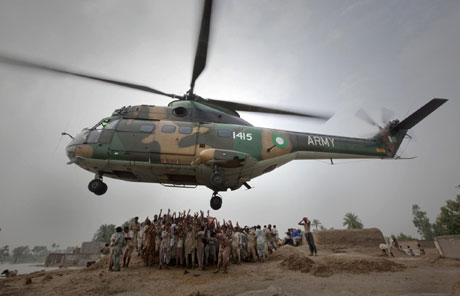 Victims reach for food supplies