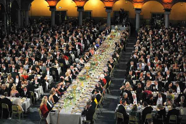 Nobel laureates receive prizes