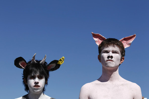 Environmental activists demonstrate in Cancun