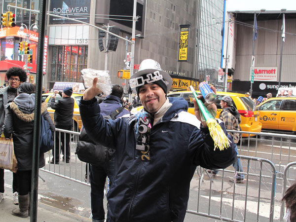 Revellers celebrate new year in Times Square in New York