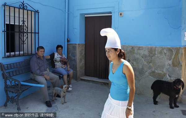 Spanish town painted blue to promote Smurfs