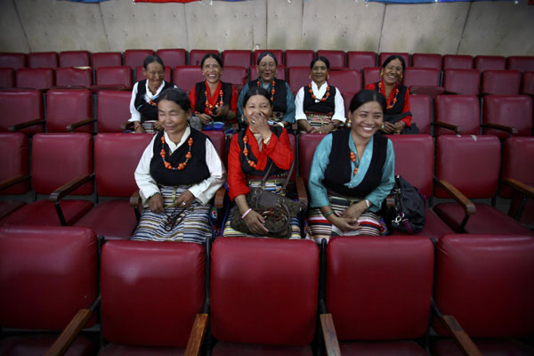 Nepalese indigenous women smile as they attend a program to mark the International Day of the World's Indigenous People in Kathmandu August 9, 2011. International Day of the World's Indigenous People