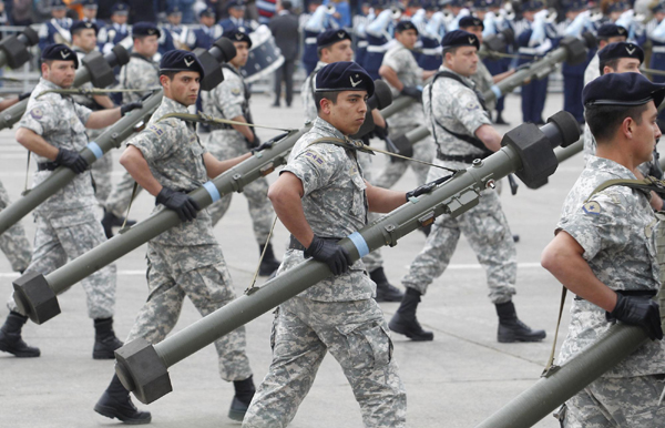 Chile stages military parade