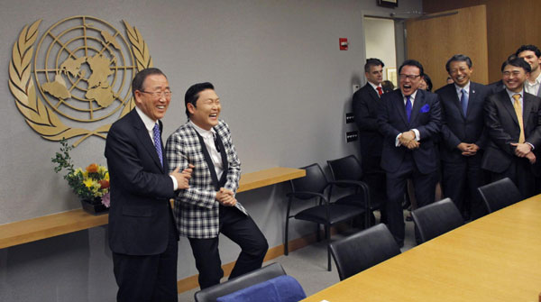 Ban practices 'Gangnam Style' dance steps with Psy