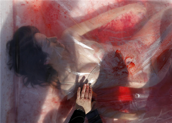 day without meat Graphic protest to promote 'meat free' day