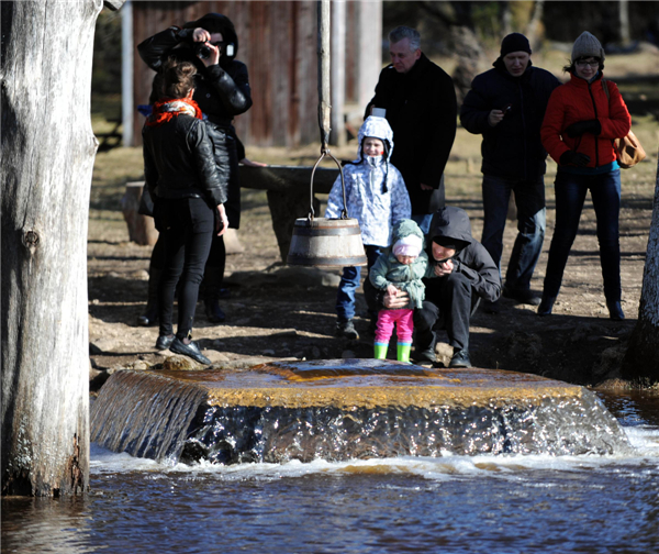 Meltwater surges from old well in Estonia