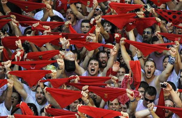 Run with the bulls in Pamplona, Spain