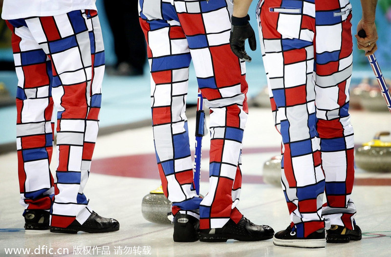 Norwegian curling team has gold-medal taste in pants