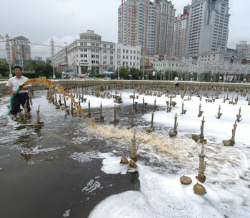 Beer fountain in Harbin