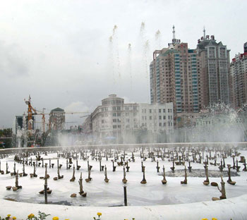Beer fountain in Harbin
