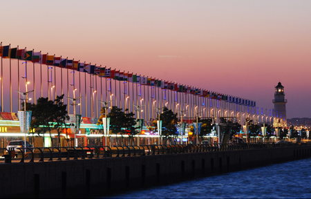 Beautiful night scenes of Qingdao Olympic Sailing Center