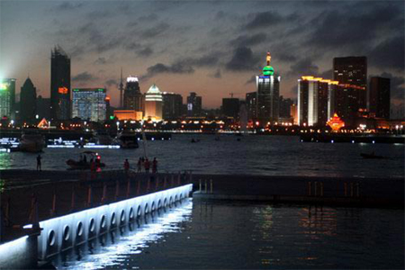 Beautiful night scenes of Qingdao Olympic Sailing Center