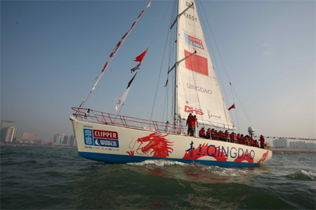 The <EM>Qingdao</EM> yacht arrives at its home port