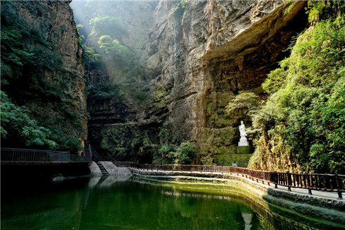 IV. Red autumn leaves in a canyon