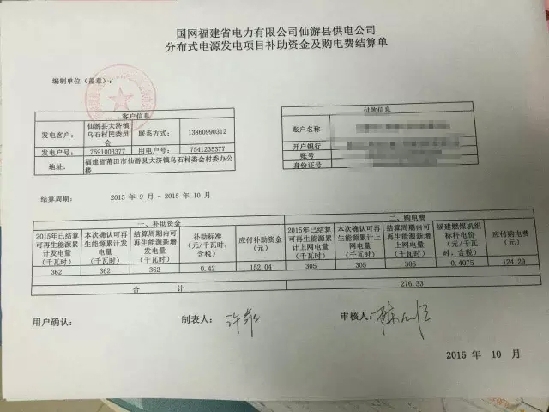 來自漢能福建用戶的數據：年收益最高可達5116.80元
