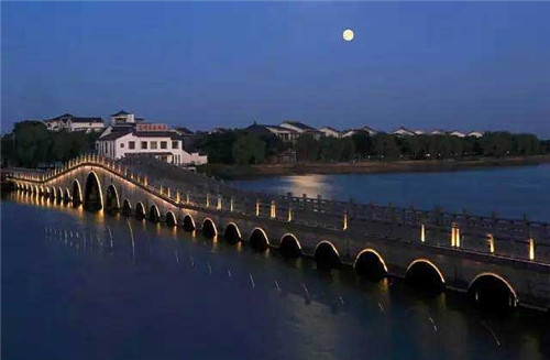 Nightscape in Kunshan's water towns