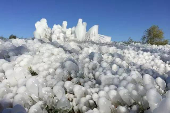 Beautiful snow-covered landscape at Binhe park