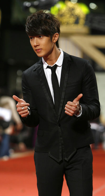 Singer Wu Chun of boyband Fahrenheit arrives at the 45th Golden Horse Awards