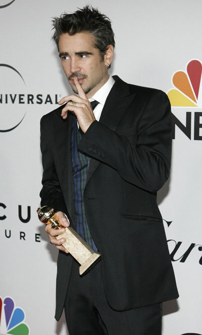 Colin Farrell arrives at the NBC Universal Golden Globes after party