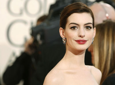 Anne Hathaway at the In Style/Warner Bros Golden Globes after party