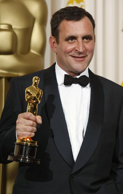 O'Connor holds his Oscar for achievement in costume design for 