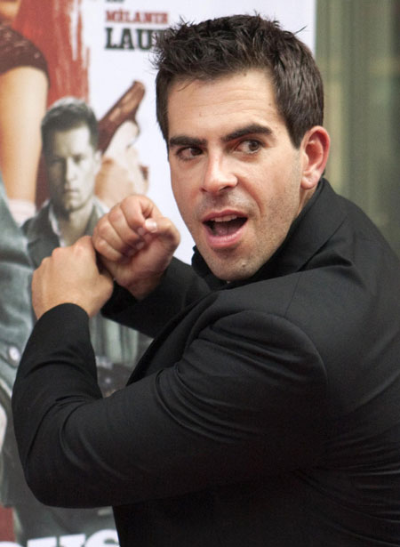 Tarantino and Roth arrive for a screening of new film