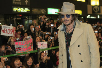 Johnny Depp promotes movie