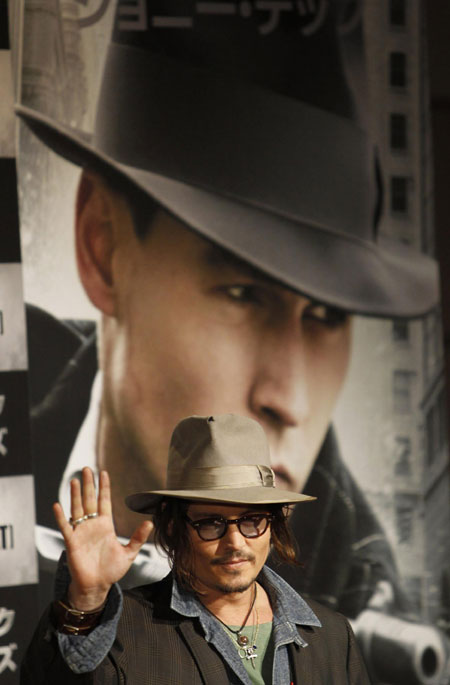 Johnny Depp promotes movie