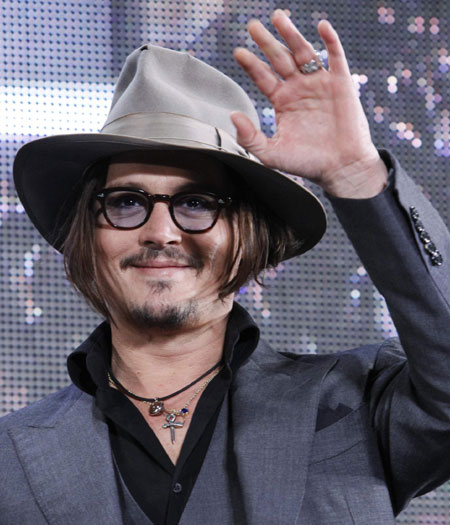 Johnny Depp arrives at the red carpet for Japan premiere of