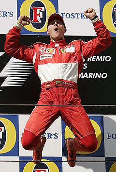 Schumacher wins duel with Alonso