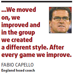 Capello hails England's evolution