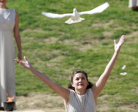 Vancouver 2010 Games torch lit in Olympia