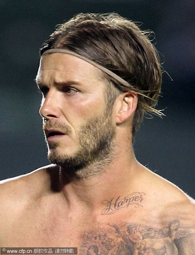 Beckham reveals new tattoo of daughter's name Beckham reveals new tattoo of daughter's name