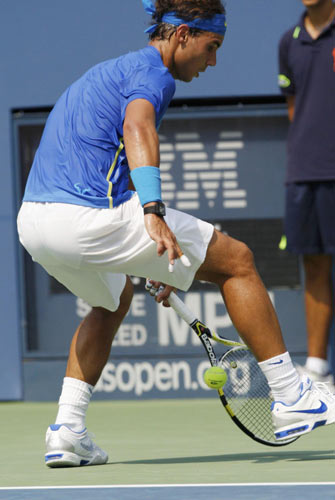 Nadal wins again but felled by cramps at US Open Nadal wins again but felled by cramps at US Open