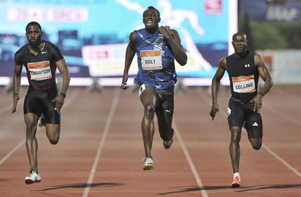 Bolt wins 100m redemption race at IAAF Challenge meet Bolt wins 100m redemption race at IAAF Challenge meet