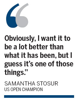 After French Open winner Chinese Li Na and Wimbledon champion Czech Petra Kvitova suffered quick exits in Beijing, newly-crowned US Open winner Samantha Stosur of Australia was upset by Russia's Maria Kirilenko 7-5, 1-6, 7-5. Slam winners hit wall in Beijing