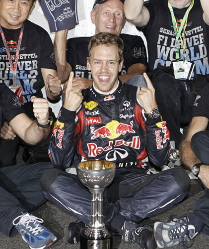 Sebastian Vettel has gone from 'Crash Kid' to coronation as Formula One's youngest double world champion in little more than a year. Party, crasher
